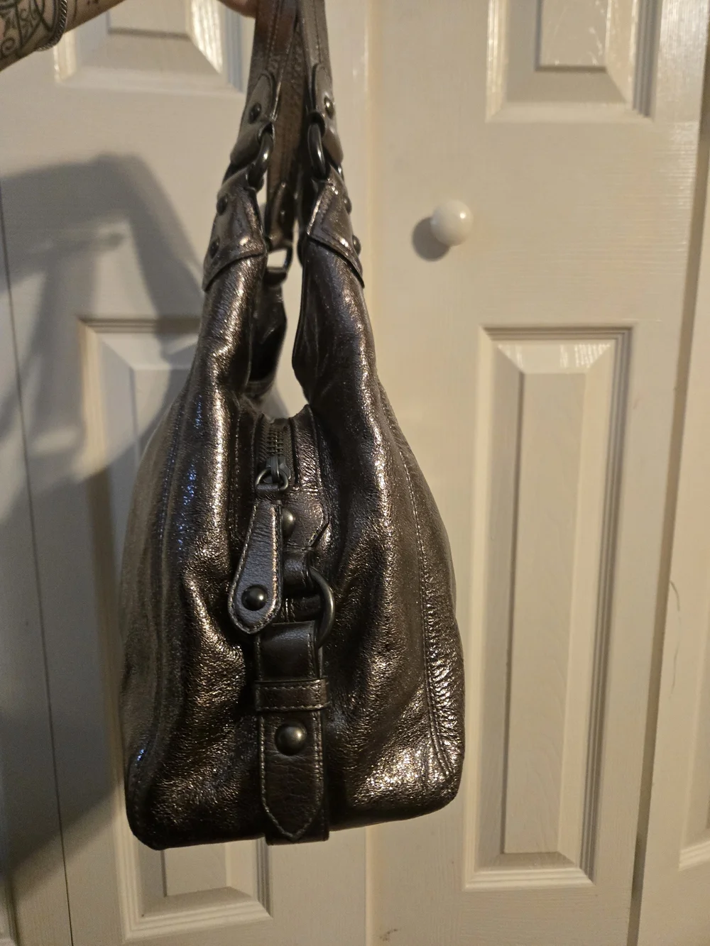 Coach Madison Crackled Metallic Leather Maggie Bag W/Original Tag & Dust Bag